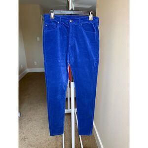 AG Farrah Skinny Pants Women 29R Blue Excellent High Rise Corduroy Jeans